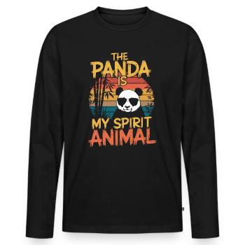 The panda is my spirit animal - Men's Premium Organic Long Sleeve Shirt - black - Front - Nico (187cm)