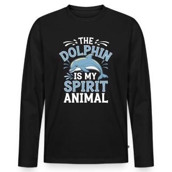 Delfin Le dauphin est mon animal spirituel Delfin - T-shirt manches longues Premium bio Homme - noir - Devant - Nico (187cm)