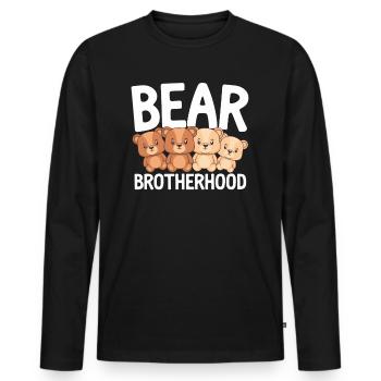 Jfk Group Design Confrérie Jfk - T-shirt manches longues Premium bio Homme - noir - Devant - Nico (187cm)