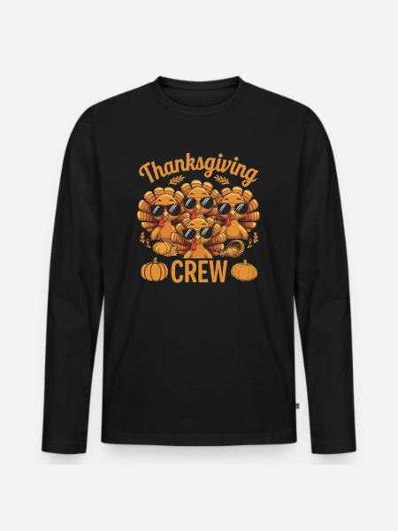 Thanksgiving Crew Sweet Turkeys - Men's Premium Organic Long Sleeve Shirt - black