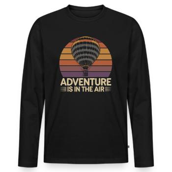 Hot Air Balloon Adventure Is In The Air - Men's Premium Organic Long Sleeve Shirt - black - Front - Nico (187cm)