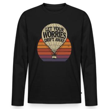 Laissez vos soucis s’envoler Montgolfière - T-shirt manches longues Premium bio Homme - noir - Devant - Nico (187cm)