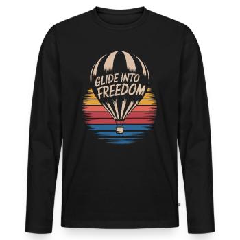 Gleite In Die Freiheit Heißluftballon Inspiration - Männer Premium Bio Langarmshirt - Schwarz - Vorne - Nico (187cm)