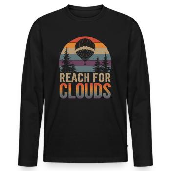 Reach the clouds with a hot air balloon in the - Men's Premium Organic Long Sleeve Shirt - black - Front - Nico (187cm)