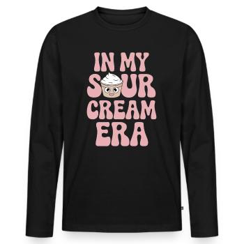 In My Sour Cream Era - For Sour Cream Food - Men's Premium Organic Long Sleeve Shirt - black - Front - Nico (187cm)