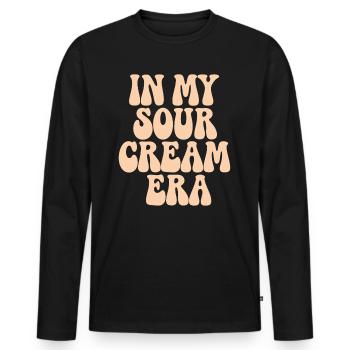 In My Sour Cream Era - Sour Cream Food Sauce - Men's Premium Organic Long Sleeve Shirt - black - Front - Nico (187cm)