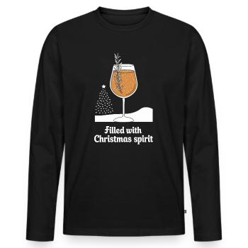 Rempli d’ de Noël - T-shirt manches longues Premium bio Homme - noir - Devant - Nico (187cm)