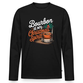 Bourbon Ist Mein Weihnachtsgeist Design - Männer Premium Bio Langarmshirt - Schwarz - Vorne - Nico (187cm)