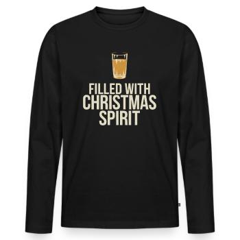 Rempli d’humour de l’ de Noël - T-shirt manches longues Premium bio Homme - noir - Devant - Nico (187cm)