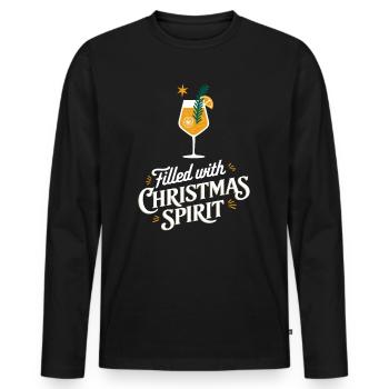 Rempli d’ de Noël - T-shirt manches longues Premium bio Homme - noir - Devant - Nico (187cm)