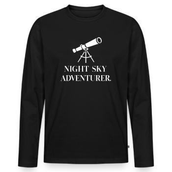 Night Sky Adventurers Amateur Astronomers - Men's Premium Organic Long Sleeve Shirt - black - Front - Nico (187cm)