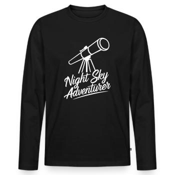 Night Sky Adventurers Amateur Astronomers - Men's Premium Organic Long Sleeve Shirt - black - Front - Nico (187cm)