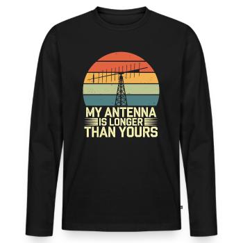 Amateurfunker Antenne Länger Als Deine - Männer Premium Bio Langarmshirt - Schwarz - Vorne - Nico (187cm)