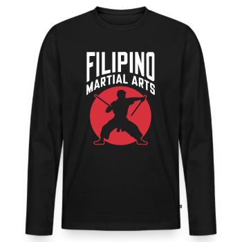 Arts Martiaux philippins Arnis Silhouette Design - T-shirt manches longues Premium bio Homme - noir - Devant - Nico (187cm)