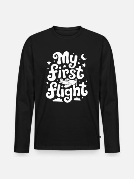 My First Flight Imaginative Adventure - Men's Premium Organic Long Sleeve Shirt - black