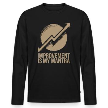 Kaizen Improvement: Improvement Is My Mantra - Men's Premium Organic Long Sleeve Shirt - black - Front - Nico (187cm)