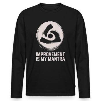 Kaizen Improvement: Improvement Is My Mantra - Men's Premium Organic Long Sleeve Shirt - black - Front - Nico (187cm)