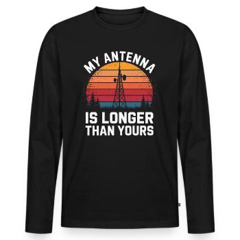 Meine Antenne Ist Länger Amateurfunk Radio - Männer Premium Bio Langarmshirt - Schwarz - Vorne - Nico (187cm)