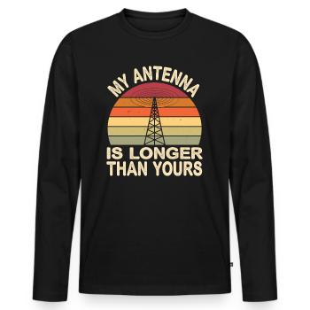 Meine Antenne Ist Länger Als Deine Ham Radio - Männer Premium Bio Langarmshirt - Schwarz - Vorne - Nico (187cm)