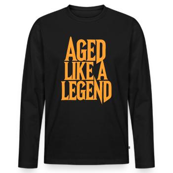Birthday Getting Older Like a Legend - Men's Premium Organic Long Sleeve Shirt - black - Front - Nico (187cm)
