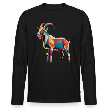 Géome ColoréFerme Géométrique Colorée Ziegengraf - T-shirt manches longues Premium bio Homme - noir - Devant - Nico (187cm)