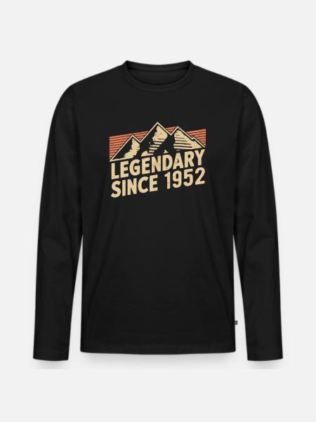 Legendary since 1952 Birthday - Men's Premium Organic Long Sleeve Shirt - black