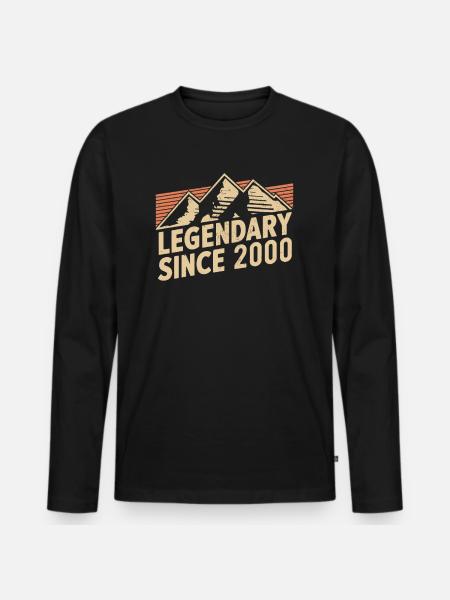 Legendary since 2000 Birthday - Men's Premium Organic Long Sleeve Shirt - black