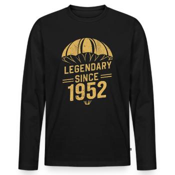 Legendär Seit 1952 - Skydiver Geburtstag Vintage - Männer Premium Bio Langarmshirt - Schwarz - Vorne - Nico (187cm)