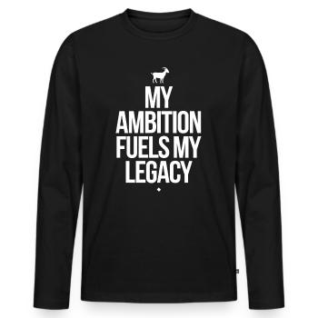Signe du zodiaque Capricorne – Mes moteurs d’ambition - T-shirt manches longues Premium bio Homme - noir - Devant - Nico (187cm)