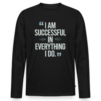 Je réussis à manifester tout de - T-shirt manches longues Premium bio Homme - noir - Devant - Nico (187cm)