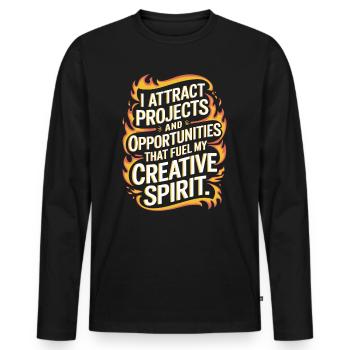I attract projects and opportunities for my - Men's Premium Organic Long Sleeve Shirt - black - Front - Nico (187cm)