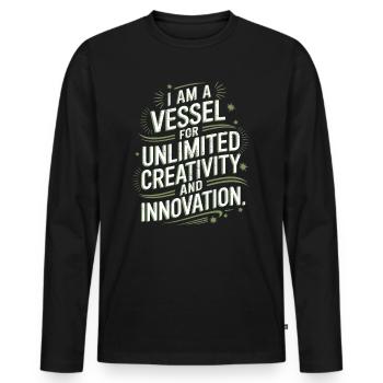 Ich Bin Ein Gefäß Für Unbegrenzte Kreativität Und - Männer Premium Bio Langarmshirt - Schwarz - Vorne - Nico (187cm)