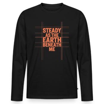 Signe du zodiaque du Taureau : Solide comme la Terre - T-shirt manches longues Premium bio Homme - noir - Devant - Nico (187cm)