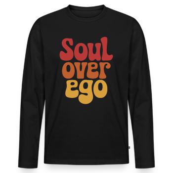 Soul Over Ego Inspiring Spirituality - Men's Premium Organic Long Sleeve Shirt - black - Front - Nico (187cm)