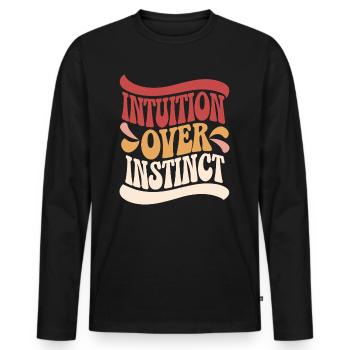 Intuition Über Instinkt Inspirierendes - Männer Premium Bio Langarmshirt - Schwarz - Vorne - Nico (187cm)