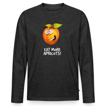 Apricot funny saying fruits man woman child - Men's Premium Organic Long Sleeve Shirt - heather anthracite - Front - Nico (187cm)
