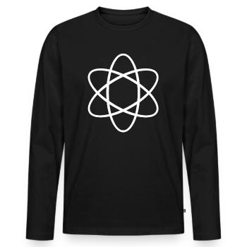 atome - T-shirt manches longues Premium bio Homme - noir - Devant - Nico (187cm)