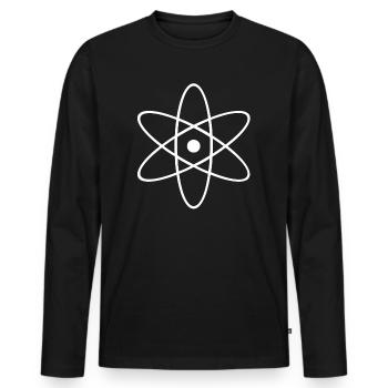 atome - T-shirt manches longues Premium bio Homme - noir - Devant - Nico (187cm)
