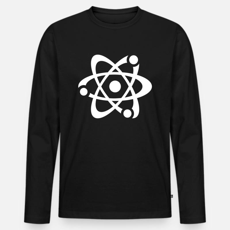 Atom - Männer Premium Bio Langarmshirt - Schwarz