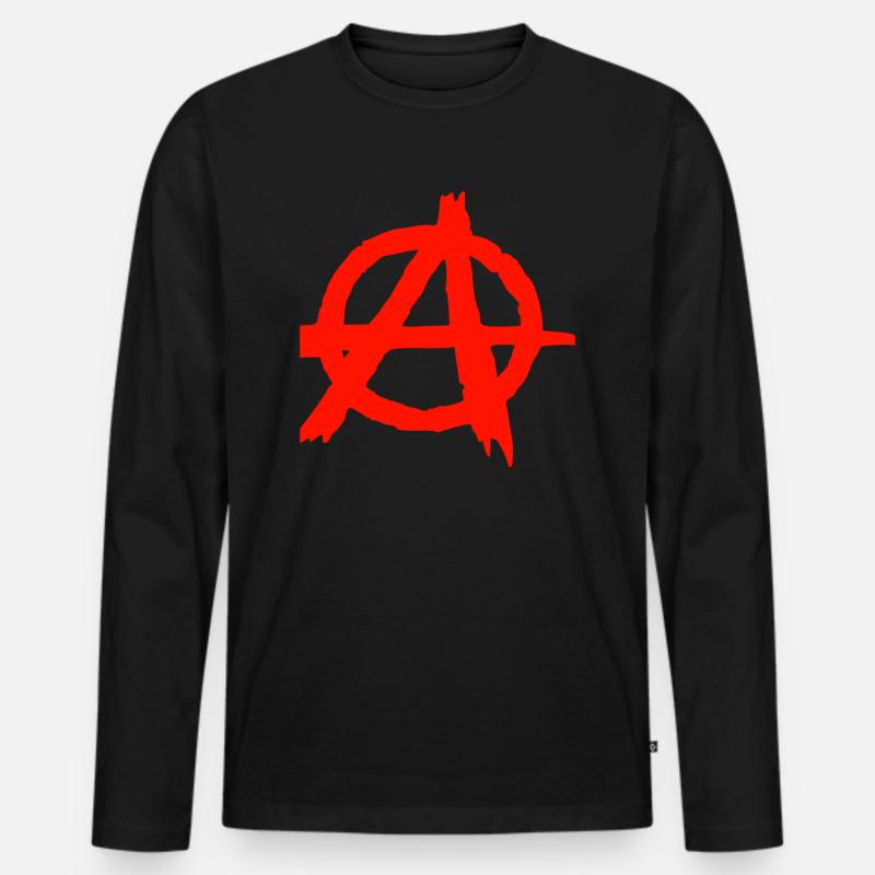 Anarchie - Männer Premium Bio Langarmshirt - Schwarz