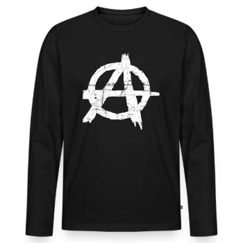 anarchy - Men's Premium Organic Long Sleeve Shirt - black - Front - Nico (187cm)