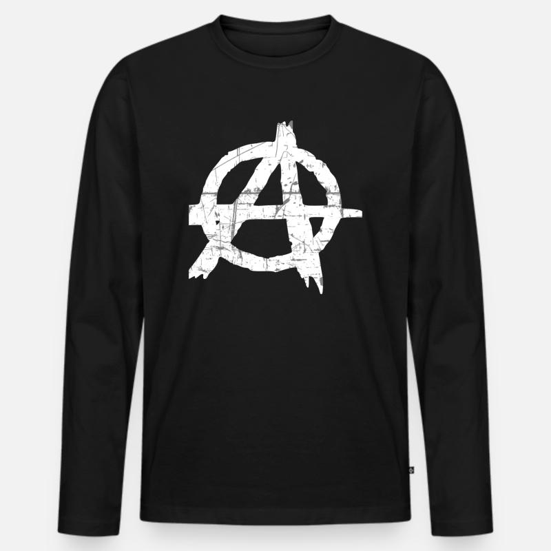 Anarchie - Männer Premium Bio Langarmshirt - Schwarz