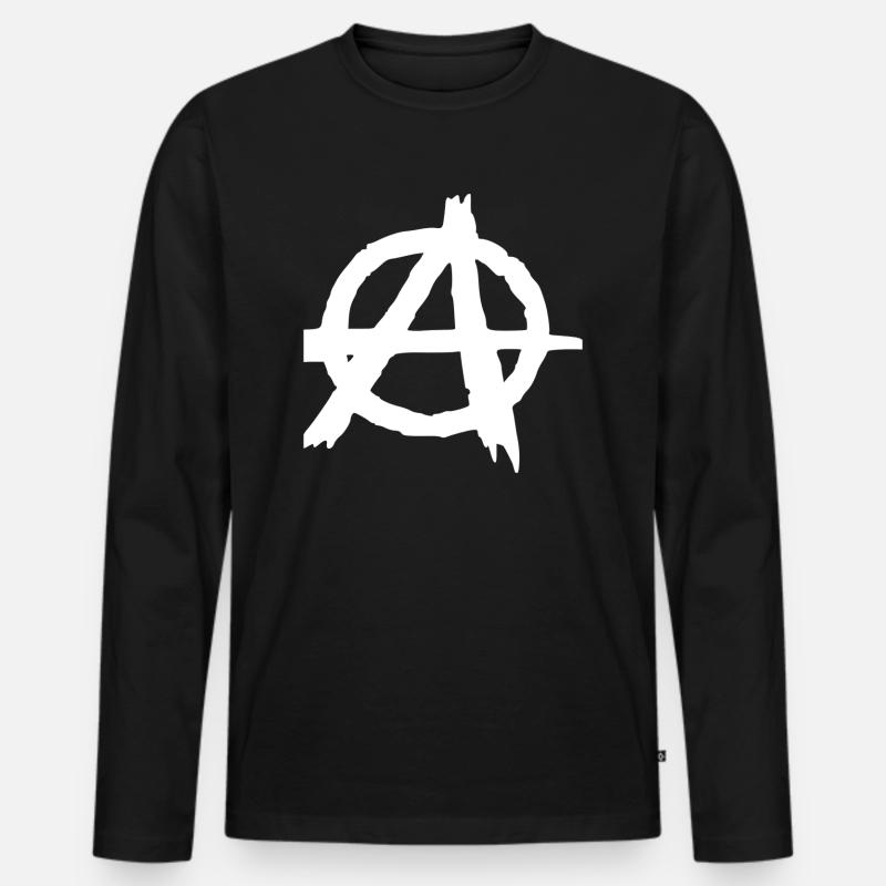 Anarchie - Männer Premium Bio Langarmshirt - Schwarz