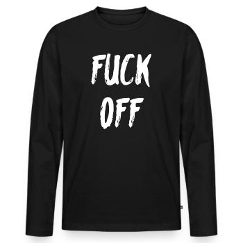 Fuck Off - Männer Premium Bio Langarmshirt - Schwarz - Vorne - Nico (187cm)