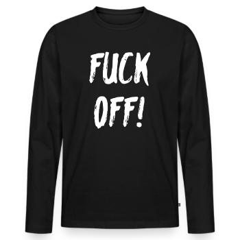 Fuck Off - Männer Premium Bio Langarmshirt - Schwarz - Vorne - Nico (187cm)