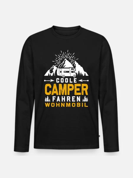 Coole Camper fahren Wohnmobil - Männer Premium Bio Langarmshirt - Schwarz