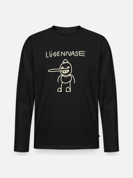 Du kleine Lügennase! - Männer Premium Bio Langarmshirt - Schwarz