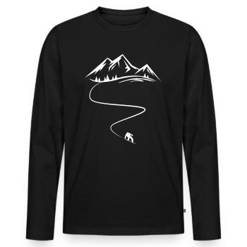 Snowboard snowboard snowboard snowboards Montagnes Courbes - T-shirt manches longues Premium bio Homme - noir - Devant - Nico (187cm)