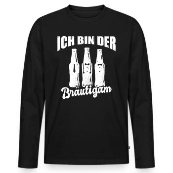 JGA Ich Bin Der Bräutigam Junggesellenabschied - Männer Premium Bio Langarmshirt - Schwarz - Vorne - Nico (187cm)