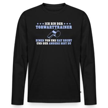 Torwarttrainer hat Recht Fußballtrainer - Männer Premium Bio Langarmshirt - Schwarz - Vorne - Nico (187cm)